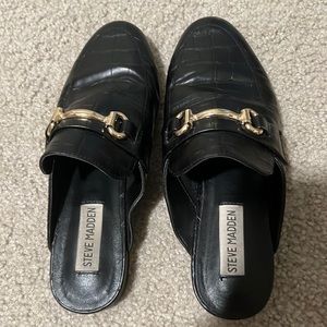 Steve Madden black croc Mules 5.5